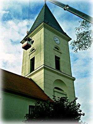 Reparatur der Kirchturmuhr